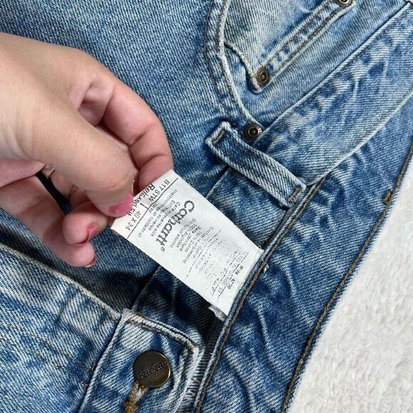 Carhartt Mens Relaxed Fit Light Wash Denim Jeans - Picture 6 of 10